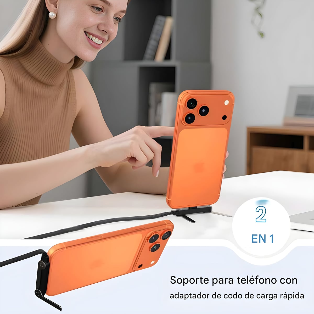 Cable de carga súper rápida con soporte de carga plegable TIPO-C para IPhone y Android //ENVIO GRATIS🔥