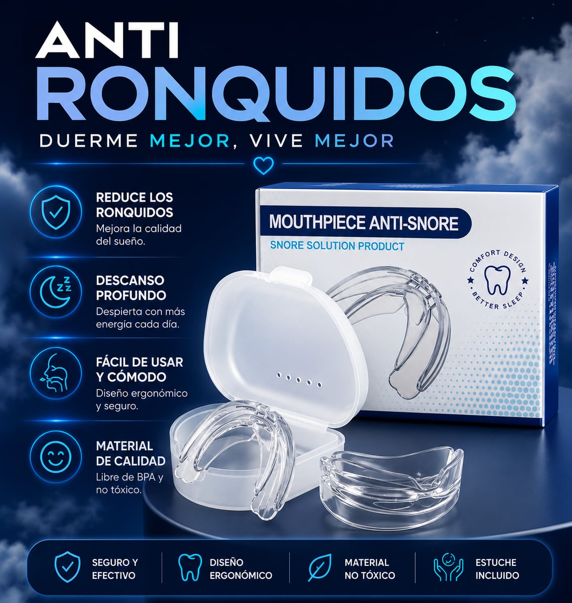Anti Ronquidos AJUSTABLE 😴 EL SECRETO PARA DORMIR FELIZ. 😌