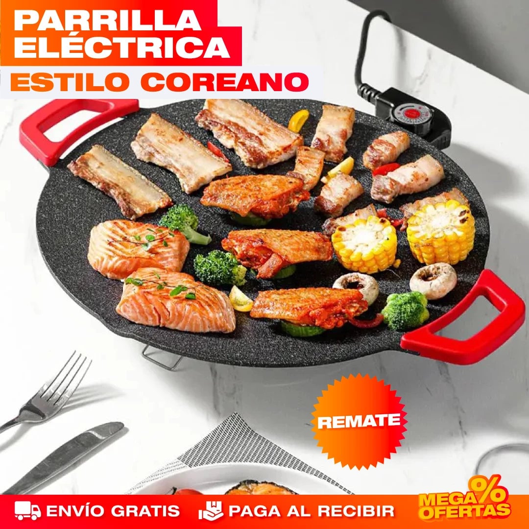 Sartén Eléctrica Antiadherente Tipo Coreana – Cocina sin Estufa ni Humo, y Nada se Pega