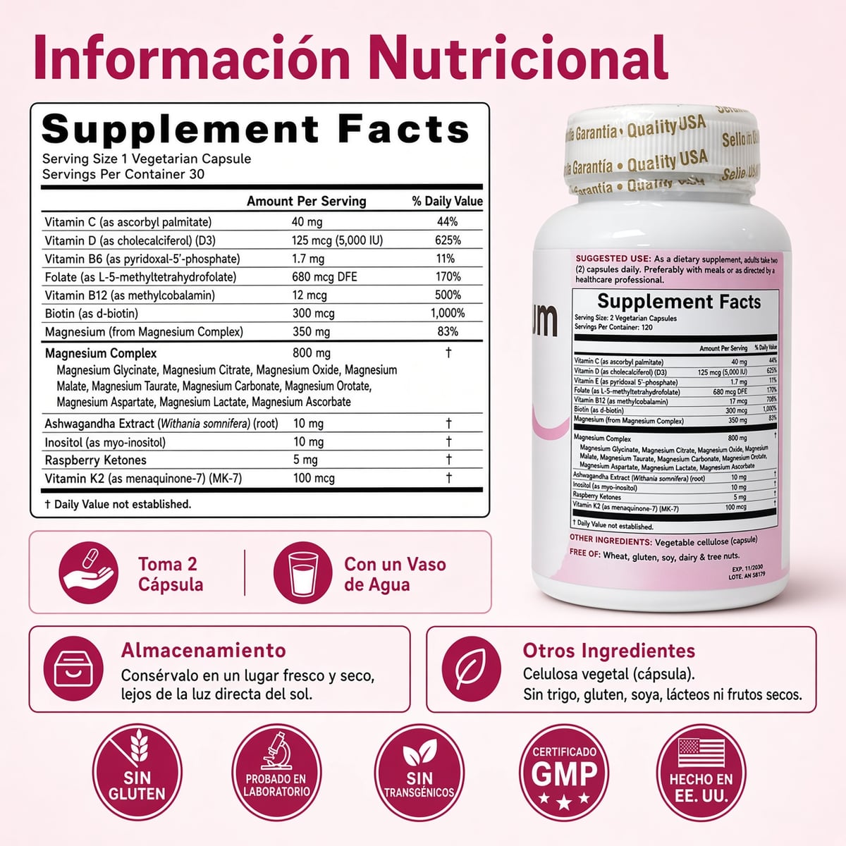 COMPLEJO DE MAGNESIUM PARA MUJERES + ENVIO GRATIS