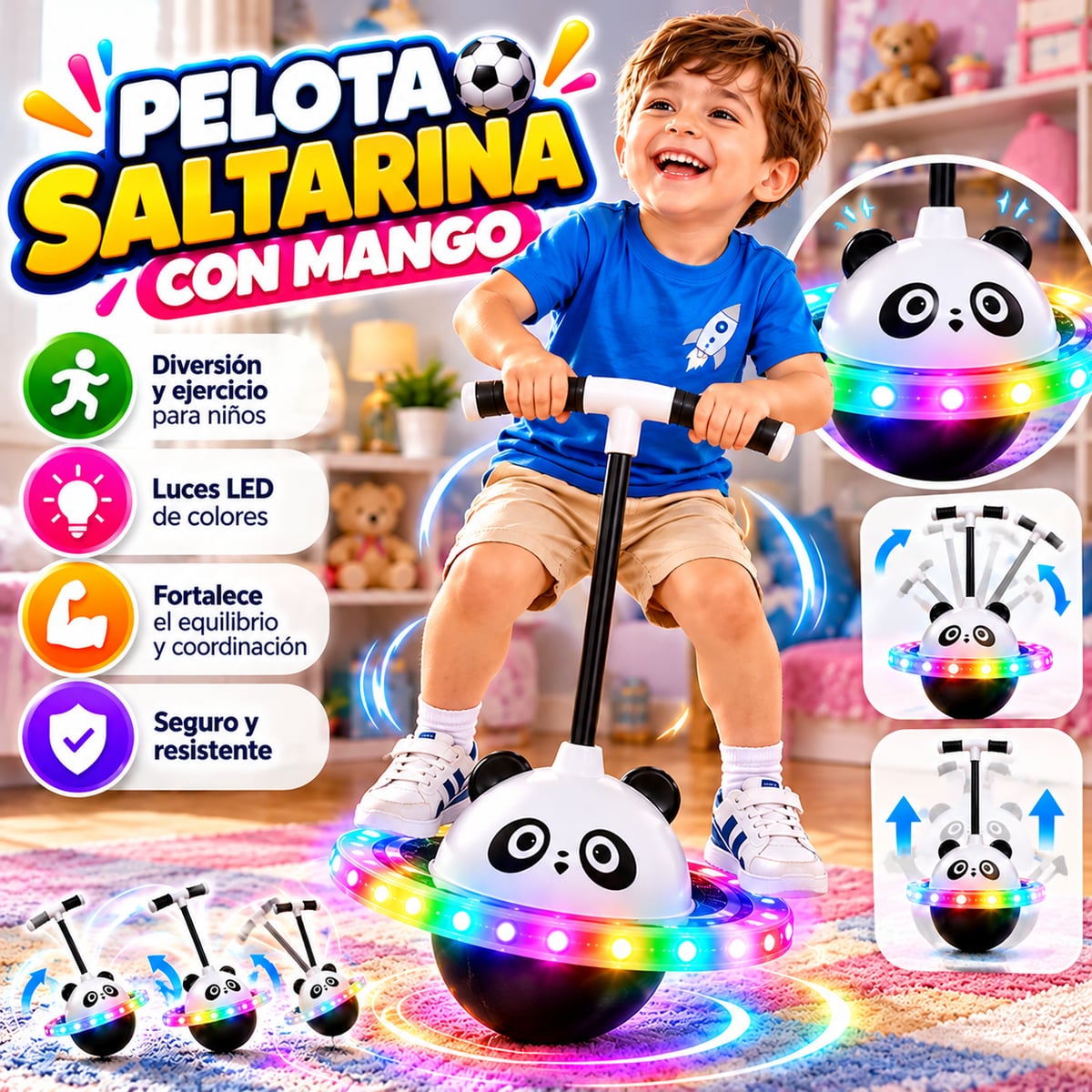 Pelota Saltarina Panda LED™+ENVIO GRATIS
