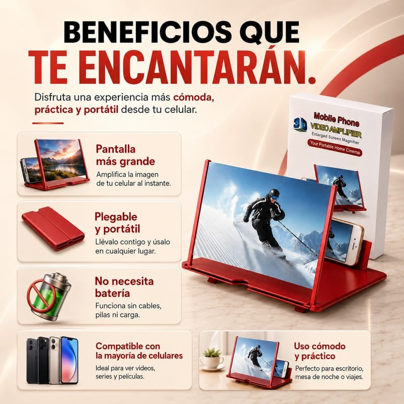 Amplificador de Pantalla para Celular 3D