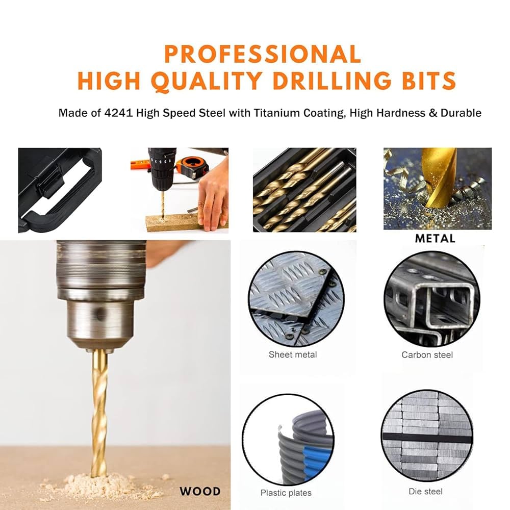 🔧🛠️Kit de 6 Brocas Giratorias HSS Recubiertas de Titanio🔧🛠️
