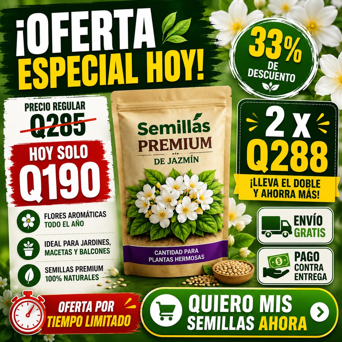 TU PROPIO JARDIN EN CASA - Semillas de Flores de Jazmín + ENVIO GRATIS 🚚