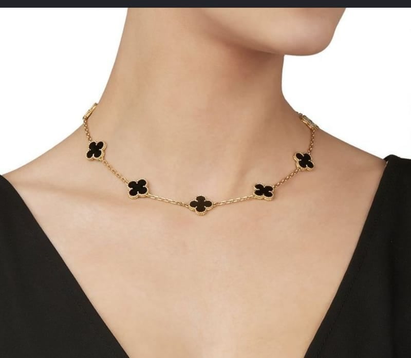 Collar Van Cleef balin Italiano de 6mm en Oro Laminado 18k con Garantía de por vida