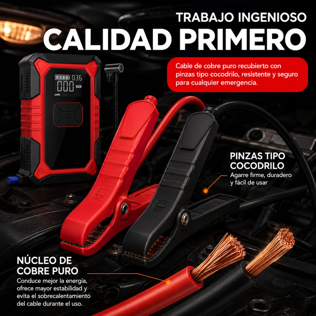 ARRANCADOR DE BATERIAS E INFLADOR DE LLANTAS 🏎️🚘 NUNCA MÁS TE QUEDES VARADO: ARRANCA TU AUTO EN SEGUNDOS