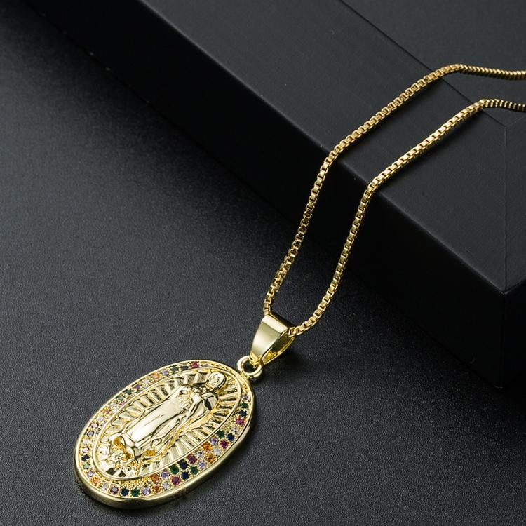 💯 ¡ENVÍO GRATIS! ❕❗ Collar Virgen María Oro 18K
