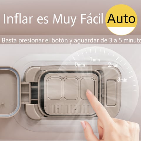 COMBO colchón inflable 2 plazas + 2 almohadas + inflador