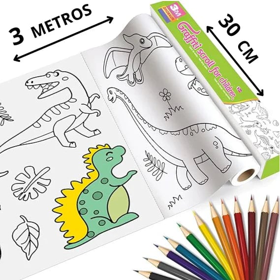 ROLLO PARA COLOREAR DE 3 METROS🥳