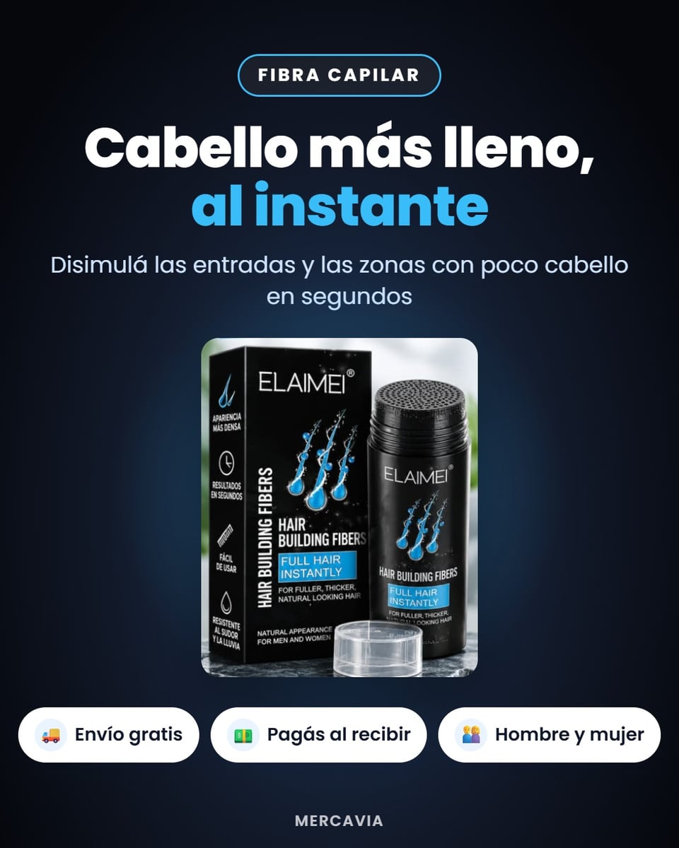 Fibra Capilar ELAIMEI – Cabello Más Lleno al Instante