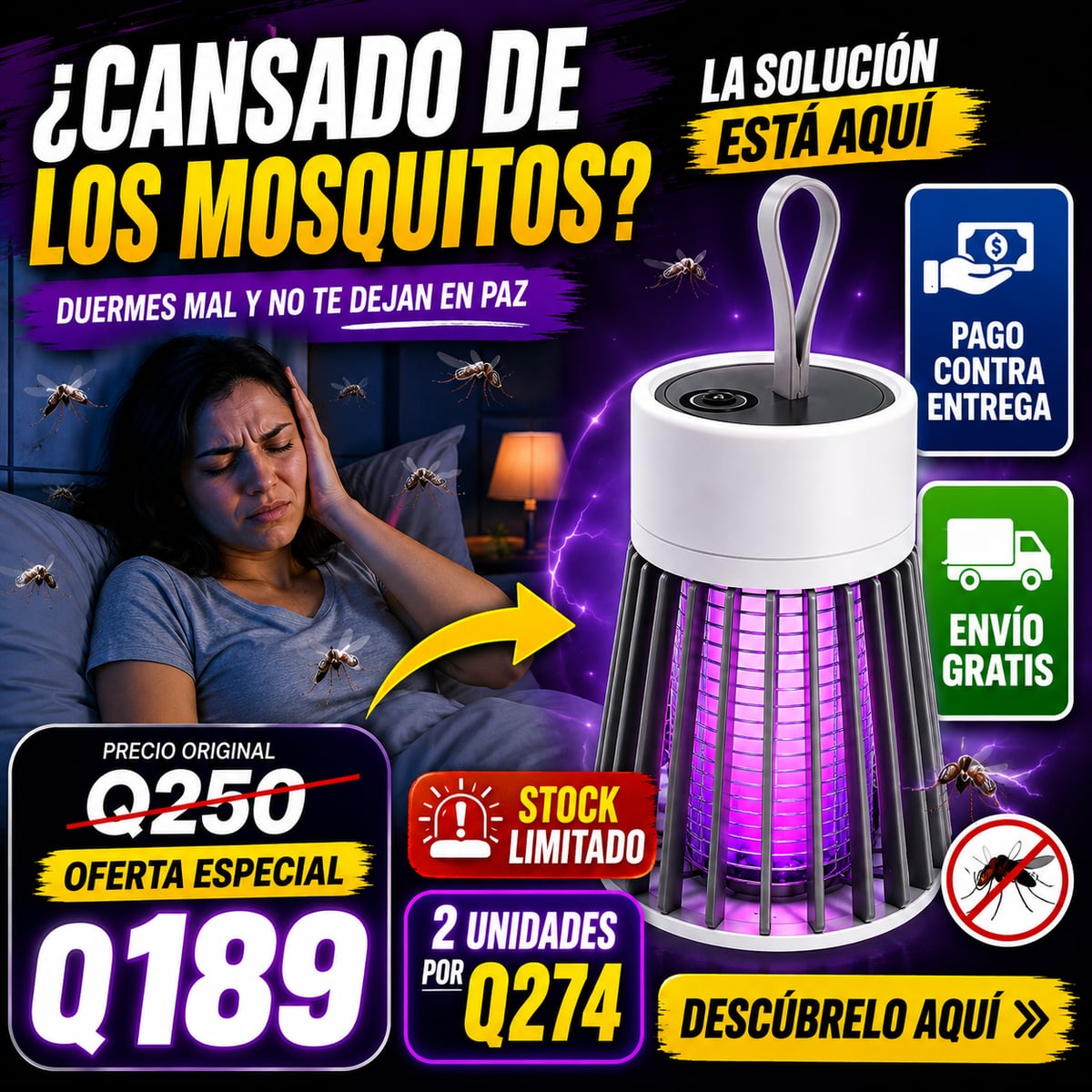 🦟 Menos insectos y más tranquilidad en tus espacios - Lampara Anti Mosquitos Luz UV - ENVÍO GRATIS