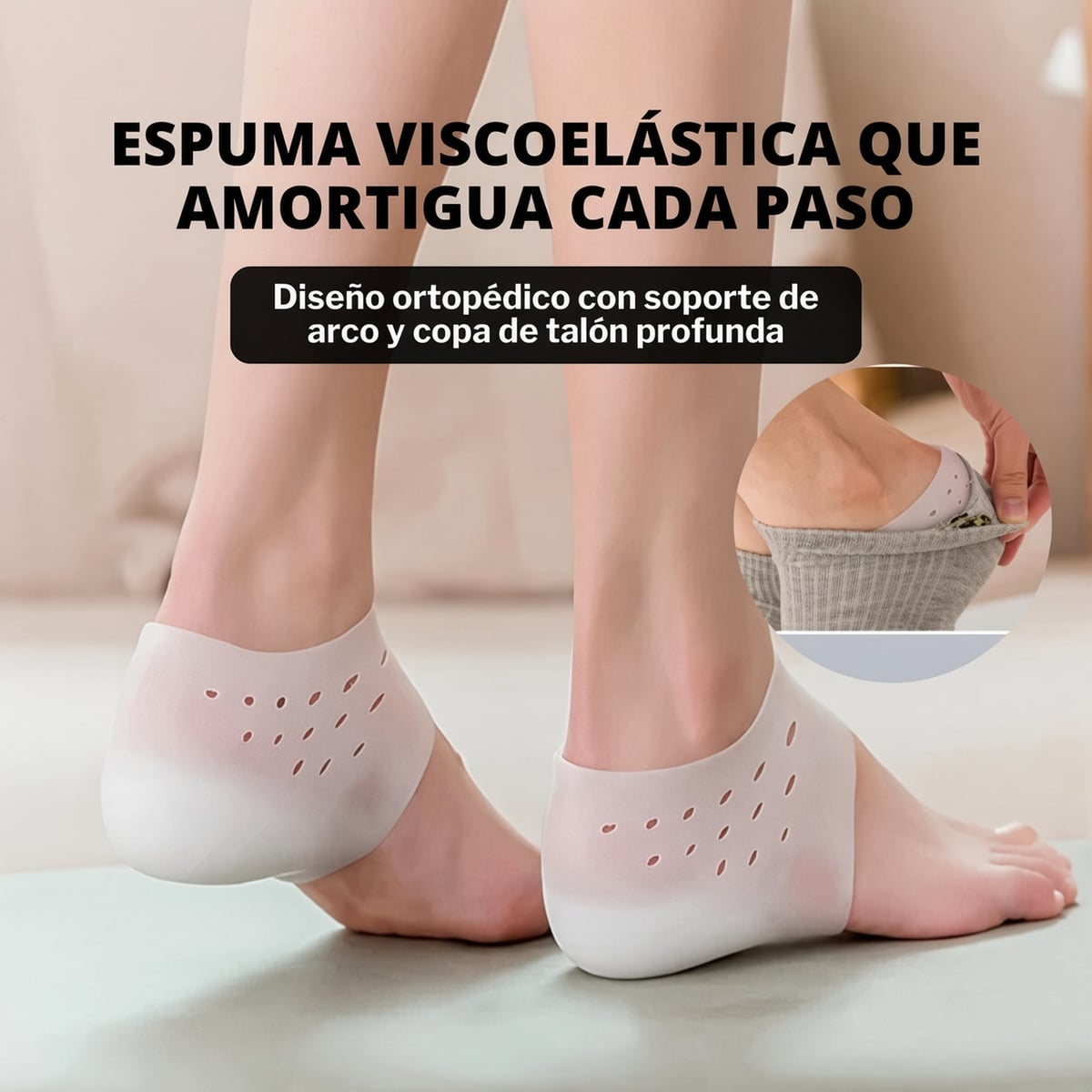 Taloneras de Gel| Alivia el dolor, protege tus pies y camina con total comodidad (x2 Unidades)