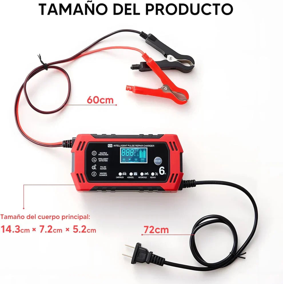 SmartCharge™ ⚙️ - Carga rápida y protección total (12V - 6A)⚡🔥