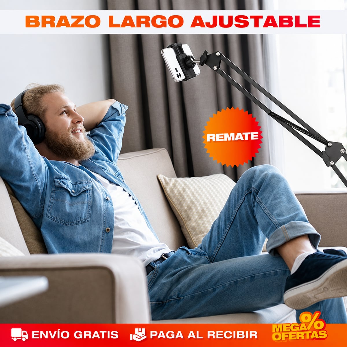 SOPORTE DE BRAZO AJUSTABLE PARA CELULAR