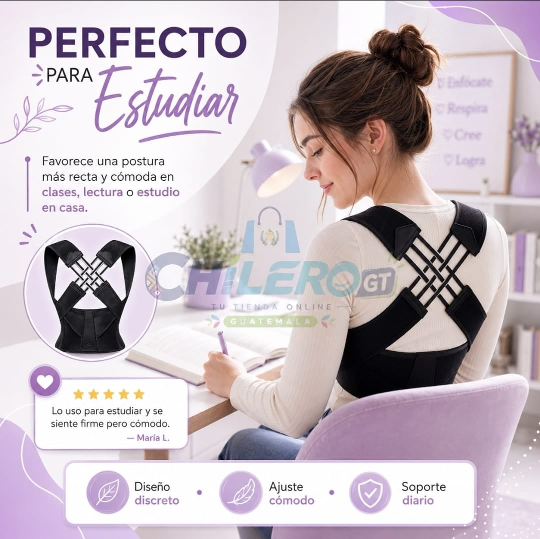 Corrector de Postura Ajustable – Soporte para Espalda, Hombros y Zona Superior