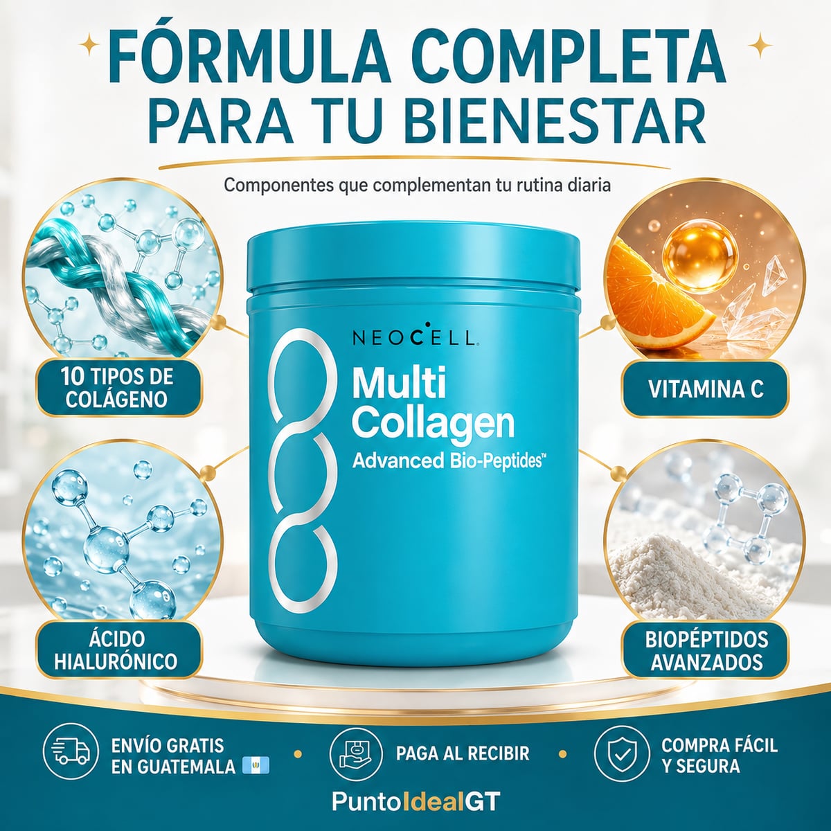 NeoCell Bio-Peptides - Piel firme, cabello fuerte y más movilidad/ Envio gratis a Toda Guatemala🚚
