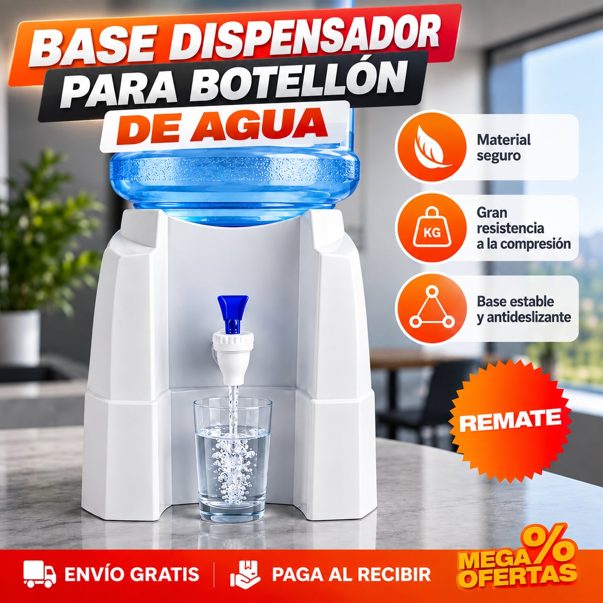 Base dispensador para botellón de agua con grifo – Sirves agua sin alzar veinte kilos