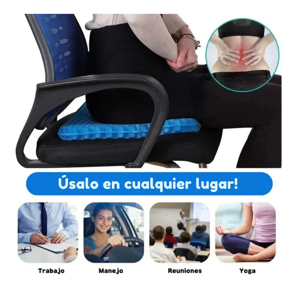 Cojín Gel Antipresión para Coxis y Espalda Baja