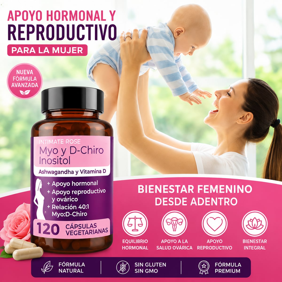 Intimate Rose Inositol – Bienestar Hormonal y Salud Ovárica + ENVIO GRATIS 🎁