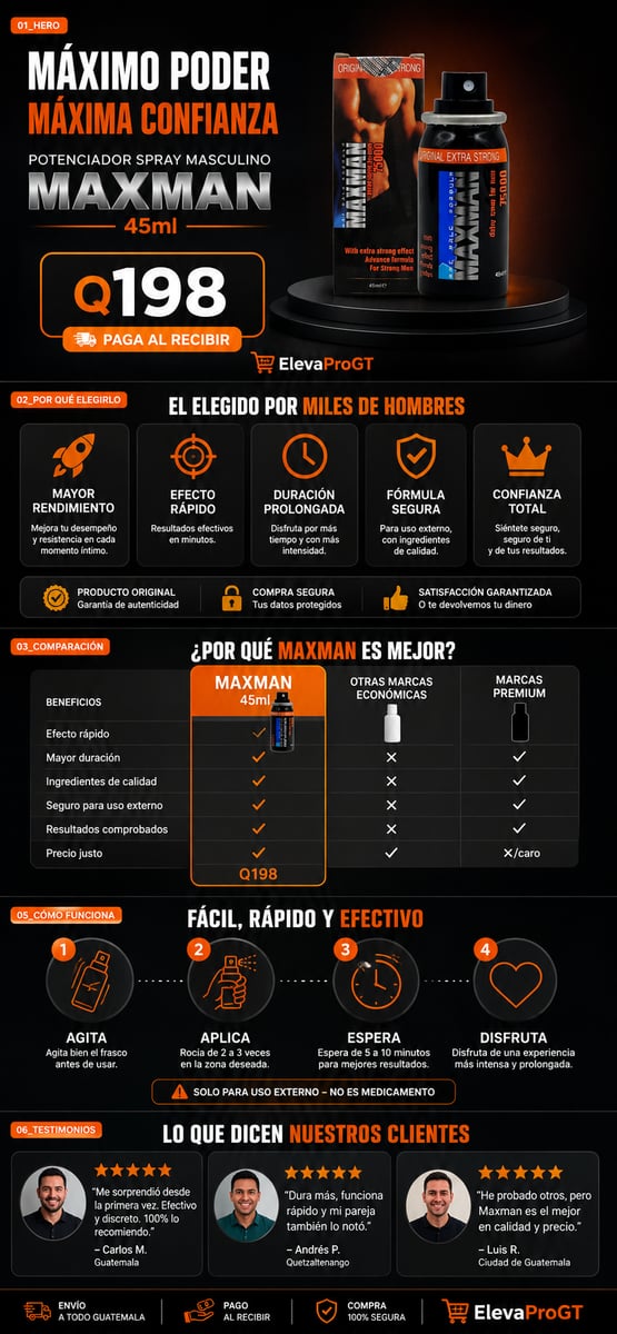 Maxman Spray Masculino 45 ml – Confianza y Rendimiento Cuando Más Importa