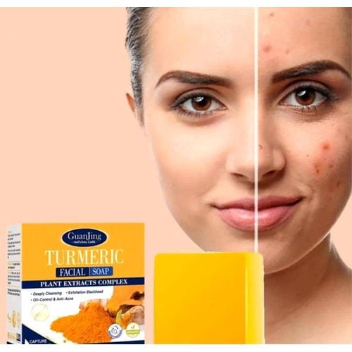 Jabón de Cúrcuma Natural - ¡LIBERATE DE LAS MANCHAS Y EL ACNE! 🧼🍂 Paga 1 y Lleva 2😱