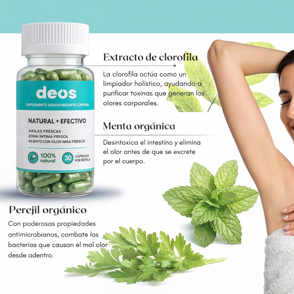 🌱 DEOS Desodorante 100% Natural – Control de Olores desde tu Interior + ENVIO GRATIS 🎁