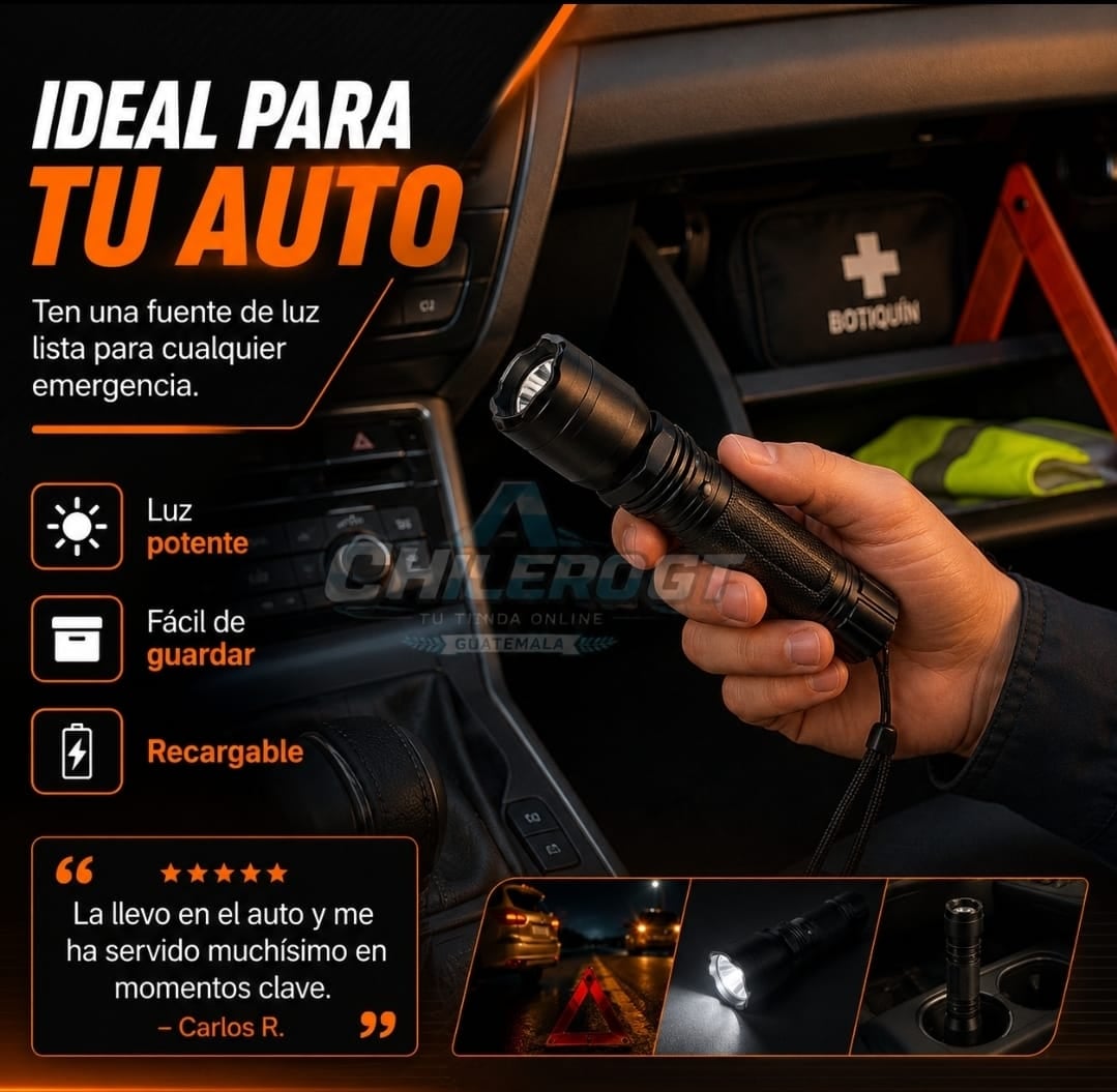 Linterna de Defensa Personal 3 en 1 – Seguridad y Protección Portátil