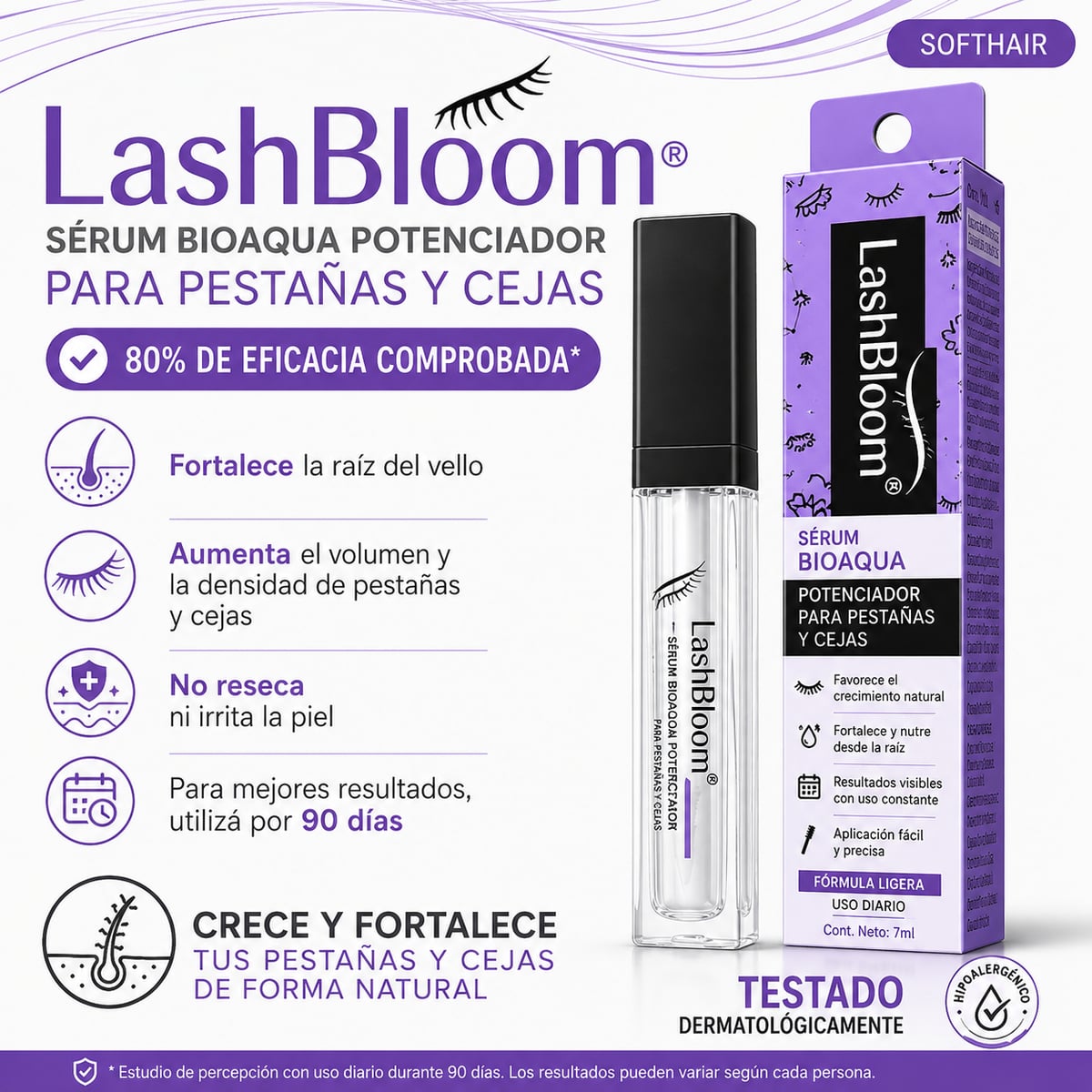 ULTIMAS UNIDADES - LashBloom® - Sérum BioAqua Potenciador para Pestañas y Cejas + ENVÍO GRATIS 🎁