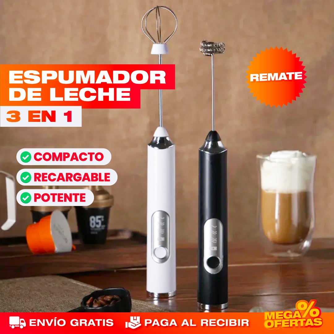 Espumador de Leche 3 en 1 con Base – Café Cremoso Tipo Cafetería en tu Casa