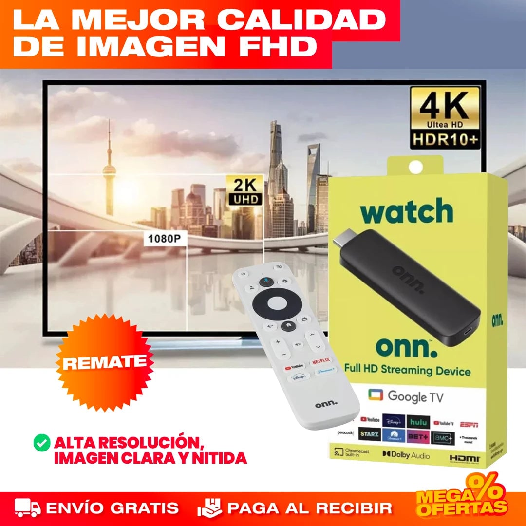 CONVERTIDOR SMART TV DE GOOGLE CON CONTROL REMOTO (Incluye XUPER TV)