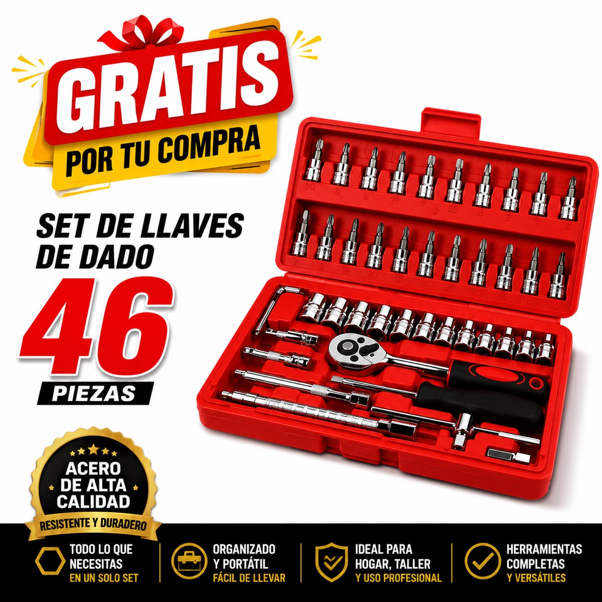 Esmeril Inalámbrico MCASA™ 500W + 2 Baterías Litio 98V + GRATIS CAJA DE LLAVES DE 46 PIEZAS 🎁