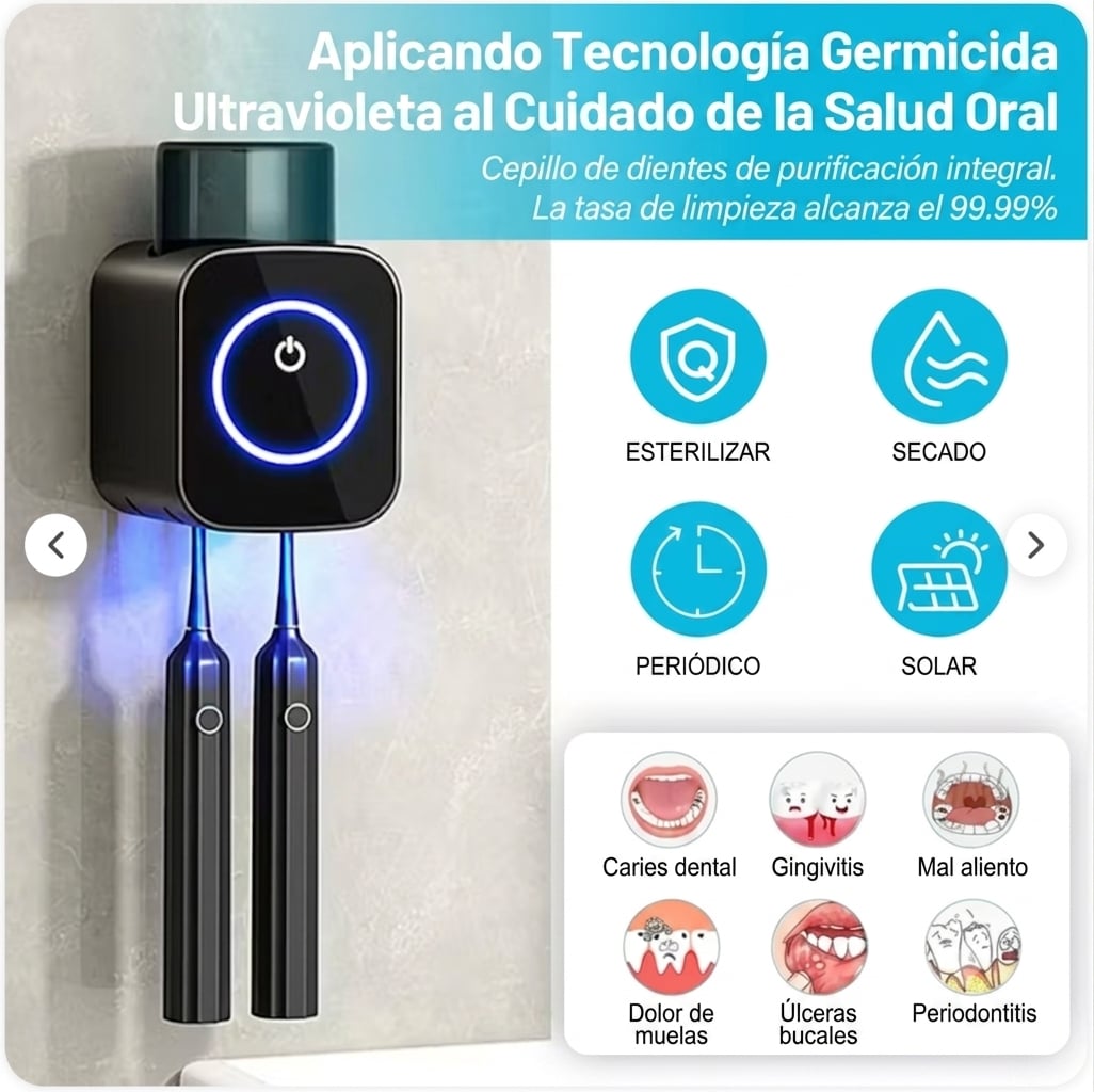 DentSafe UV™ – Esterilizador Inteligente para Cepillos de Dientes-Elimina hasta el 99.9% de las bacterias