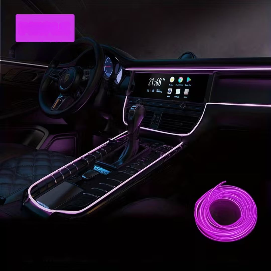 LUCES LED NEON PARA INTERIOR DE AUTO DE 5 METROS CON ESPATULA - NEON DRIVE