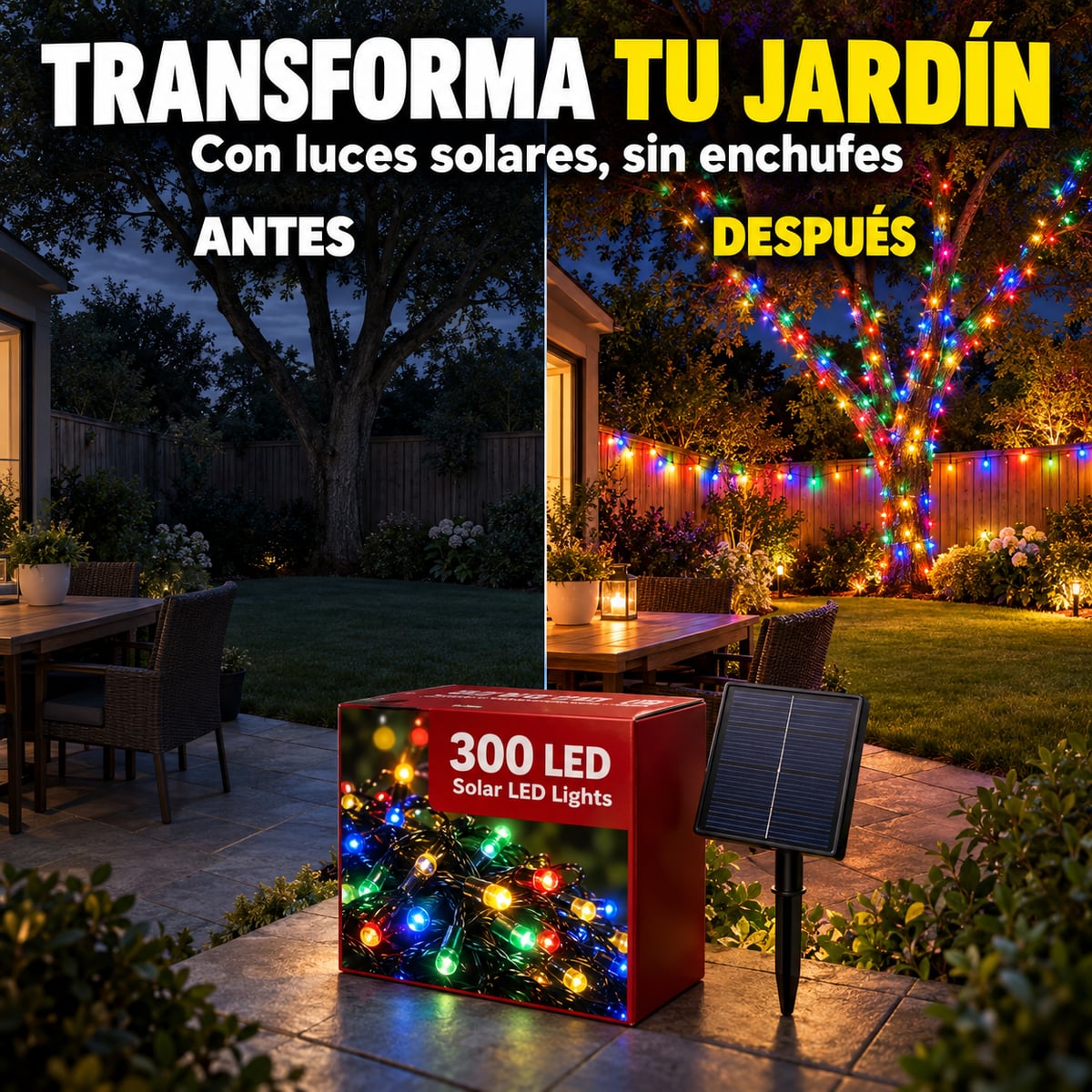 luces navideñas solares