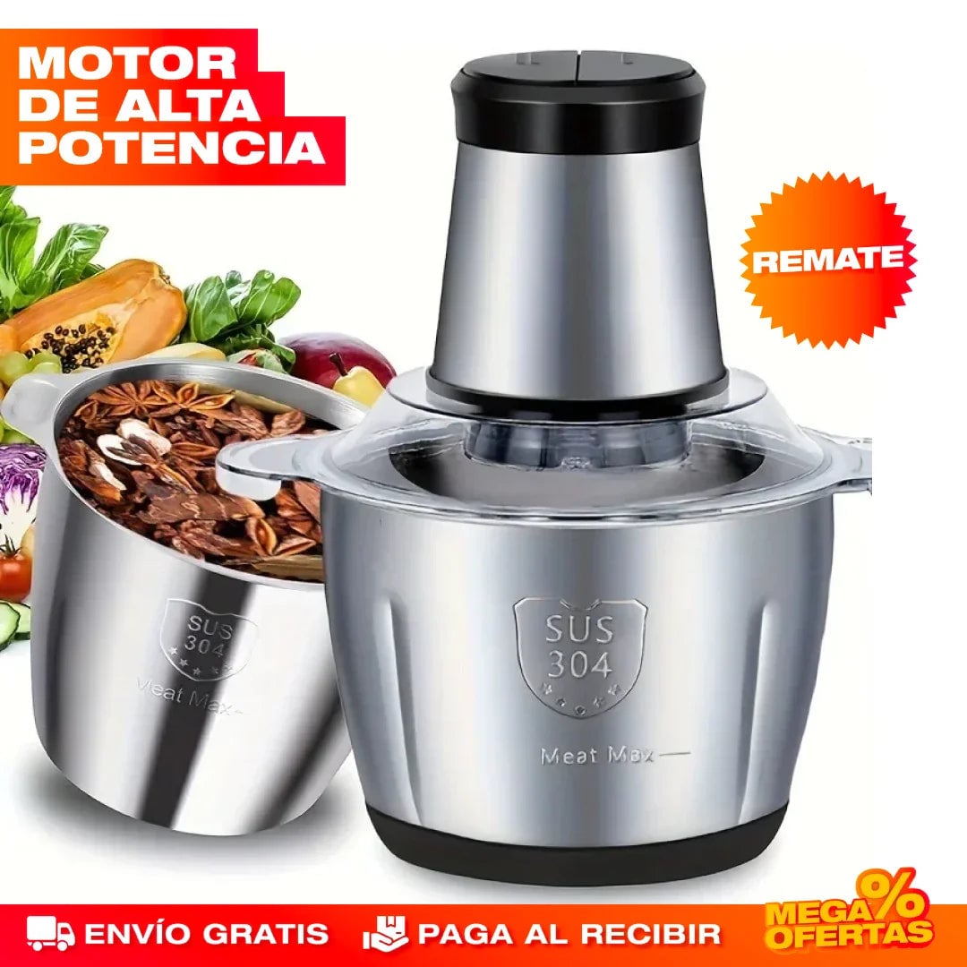 PICADOR ELÉCTRICO ACERO INOXIDABLE 🔥2 LITROS🔥 (TAMAÑO GRANDE) + ENVÍO GRATIS