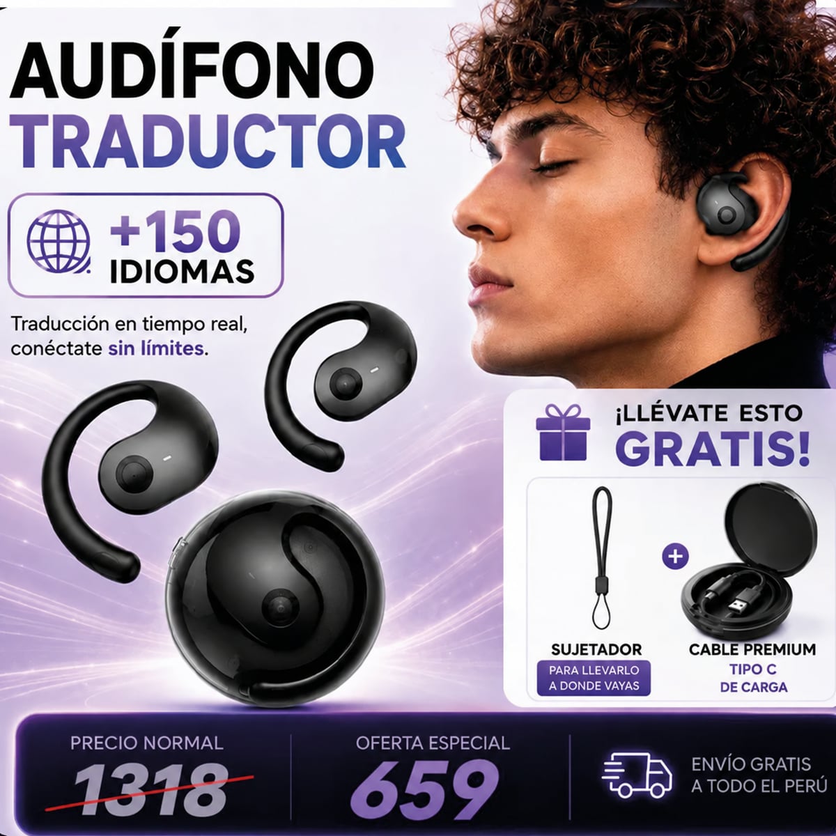 Audífonos Traductores Inteligentes +150 Idiomas y escucha tu música