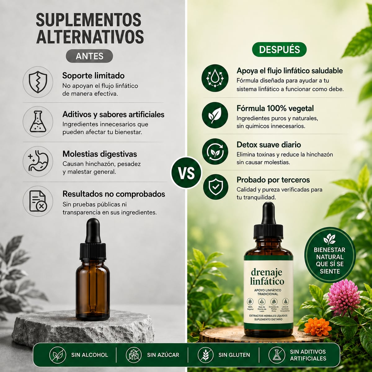 DRENAJE LINFÁTICO  APOYO HERBAL PARA TU BIENESTAR DIARIO