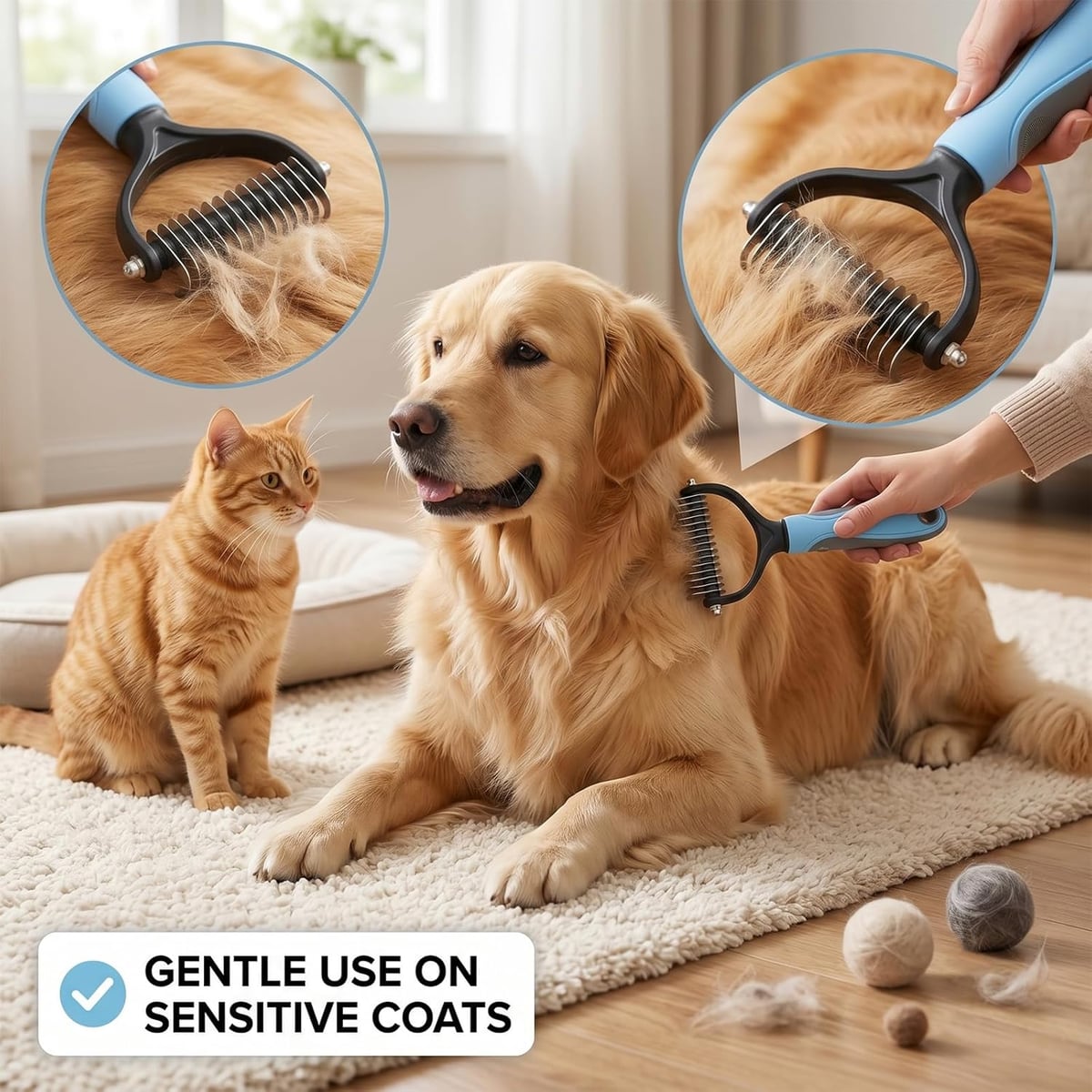 Double-Sided Deshedding Comb for Dogs &amp; Cats