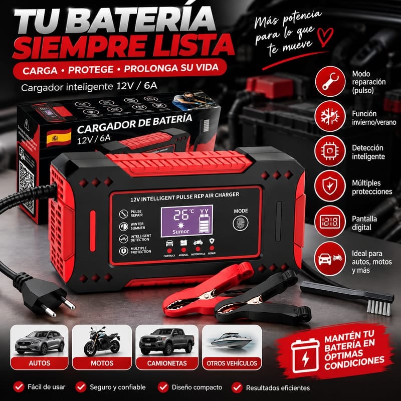 ¿TE HAS QUEDADO VARADO? ¡NO MÁS! - Cargador de Baterías + ENVÍO GRATIS