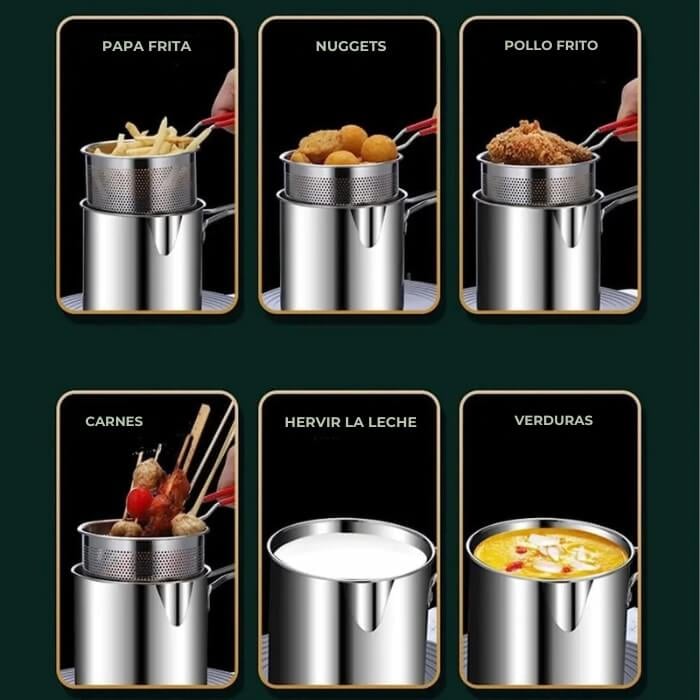 GourmetFry - Freidora de Cocina Inoxidable + Regalo