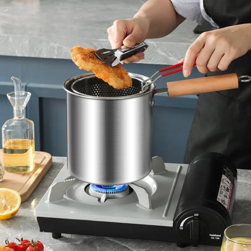 Sartén Multifuncional De Acero Inoxidable 304, Sartén Con Filtro Para Ahorrar Aceite🔥