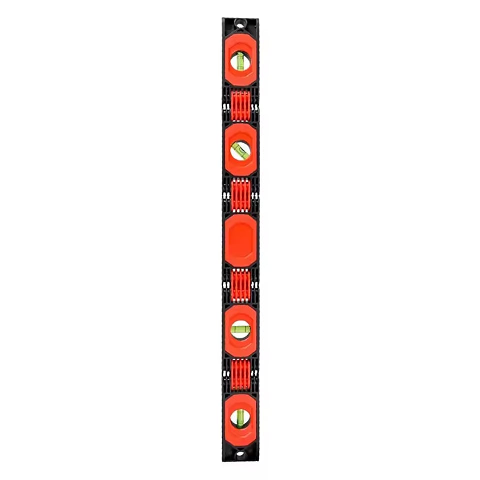 Nivel de Burbuja Flexible 60 cm - 4 Frascos: Horizontal, Vertical, Oblicuo - 5 bandas magnéticas.