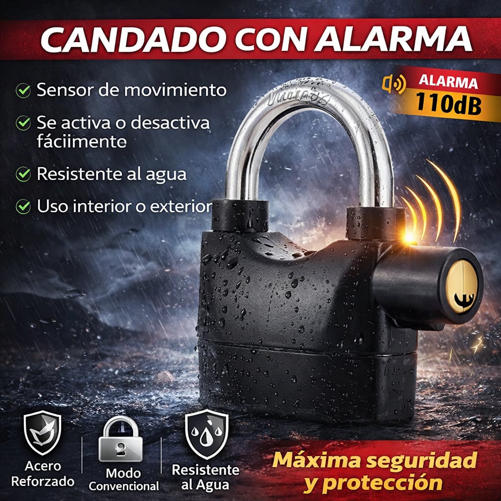 CANDADO ANTI - ROBO 🚨 110dB + ENVIO GRATIS
