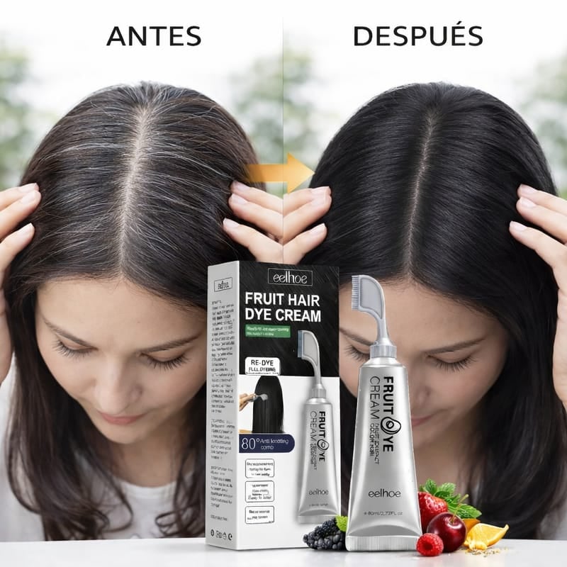 Dile adiós a las canas en 10 minutos con el poder natural de las frutas. ✨ COLOR NEGRO
