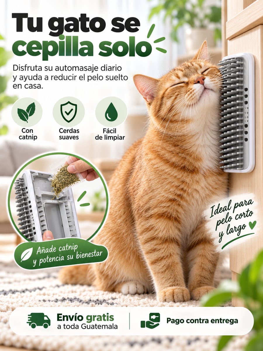CEPILLO AUTOMASAJE PARA GATOS | Menos pelo suelto y más bienestar para tu gato