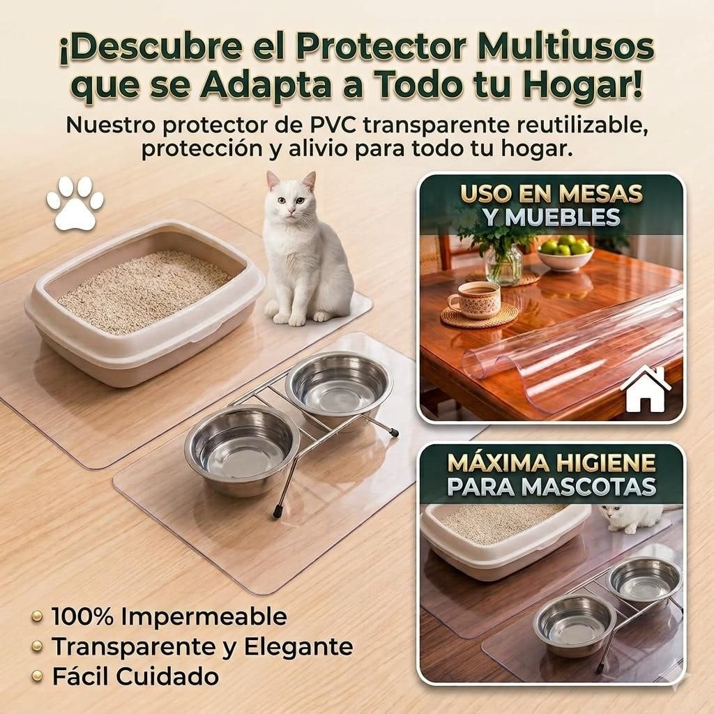 CristalGuard  Protector transparente PVC para mesas (80x150cm)