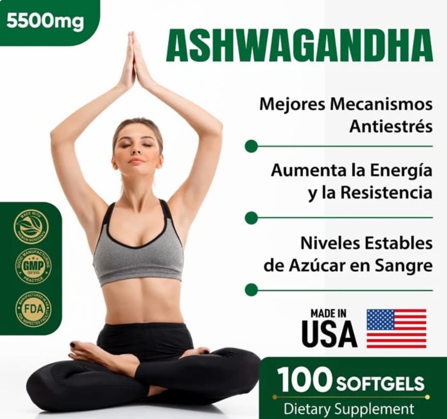 ASHWAGANDHA - Reduce cortisol &amp; estrés +ENVÍO GRATIS