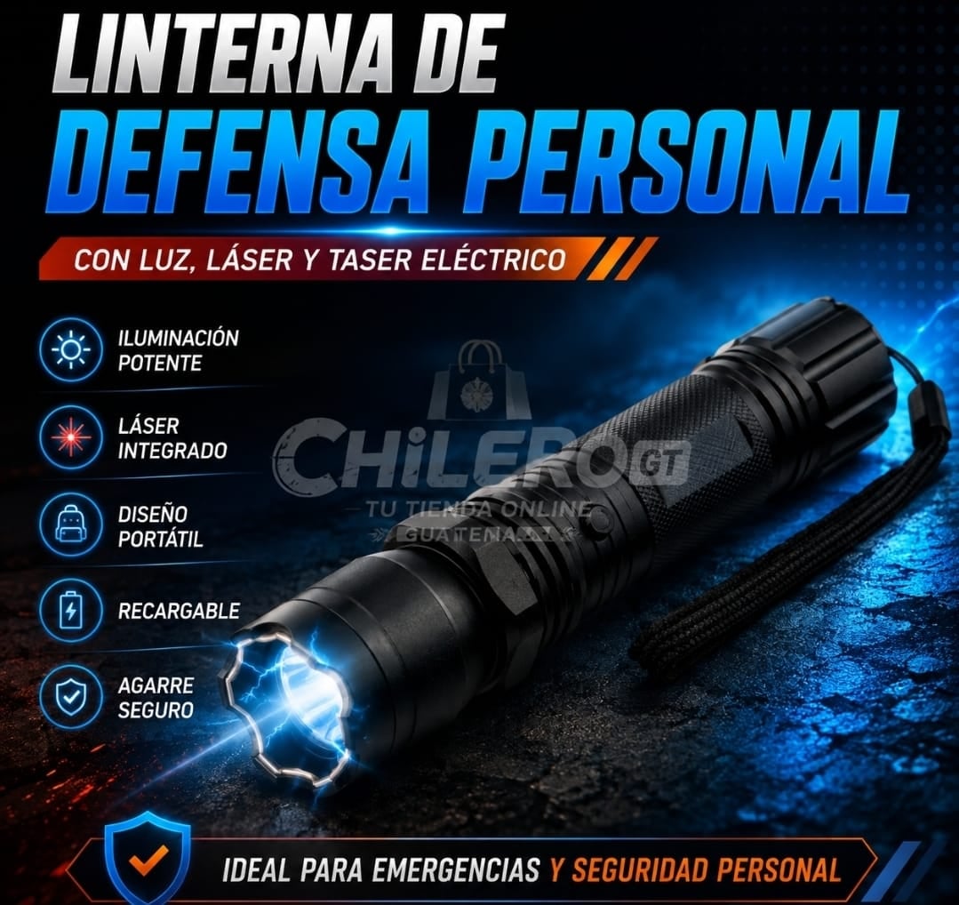 Linterna de Defensa Personal 3 en 1 – Seguridad y Protección Portátil