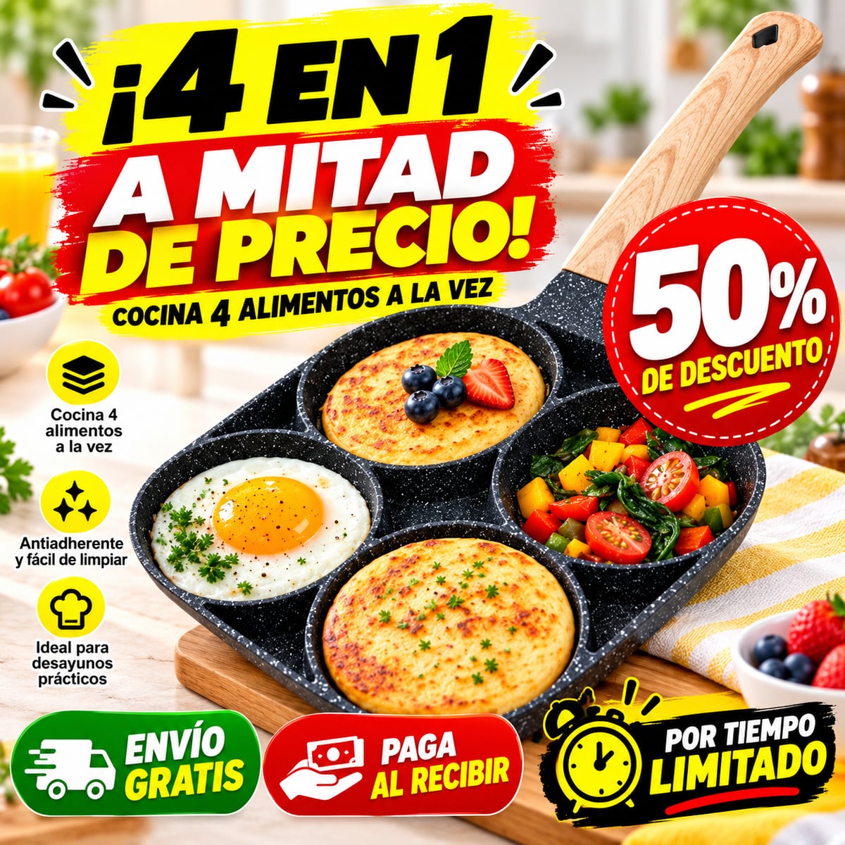 SARTÉN MAGIC4 — CUATRO A LA VEZ