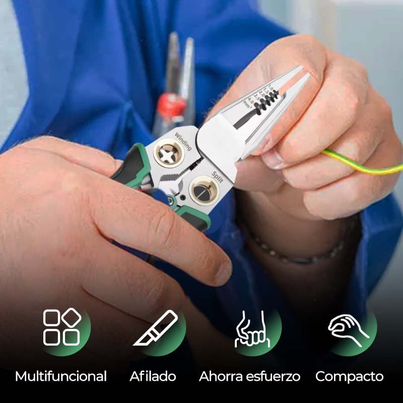 Alicate Multifuncional 8 en 1 Corta, pela y ajusta cables en segundos 🔧